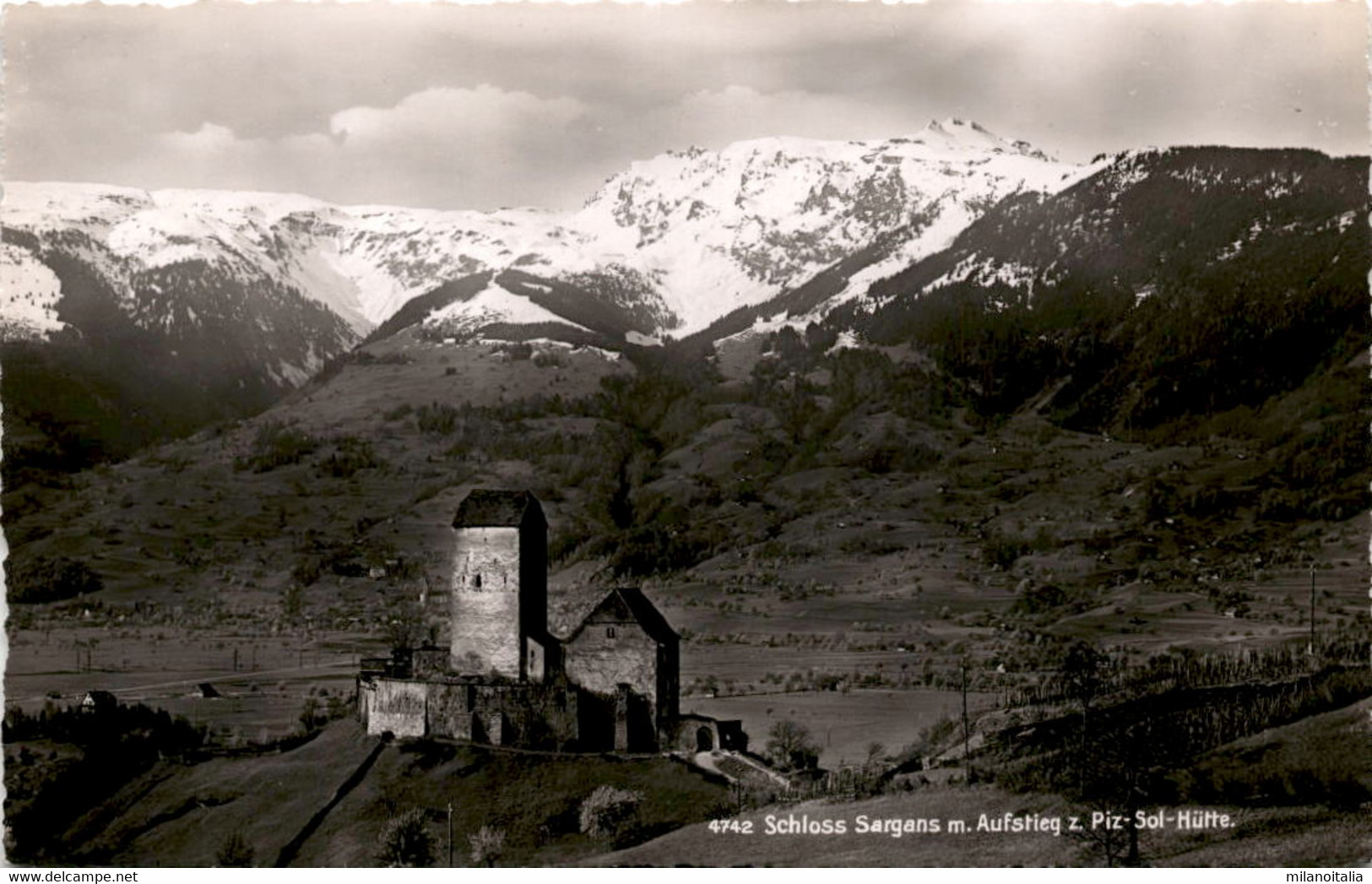 Schloss Sargans Mit Aufstieg Z. Piz-Sol-Hütte (4742) * 1939 - Sargans