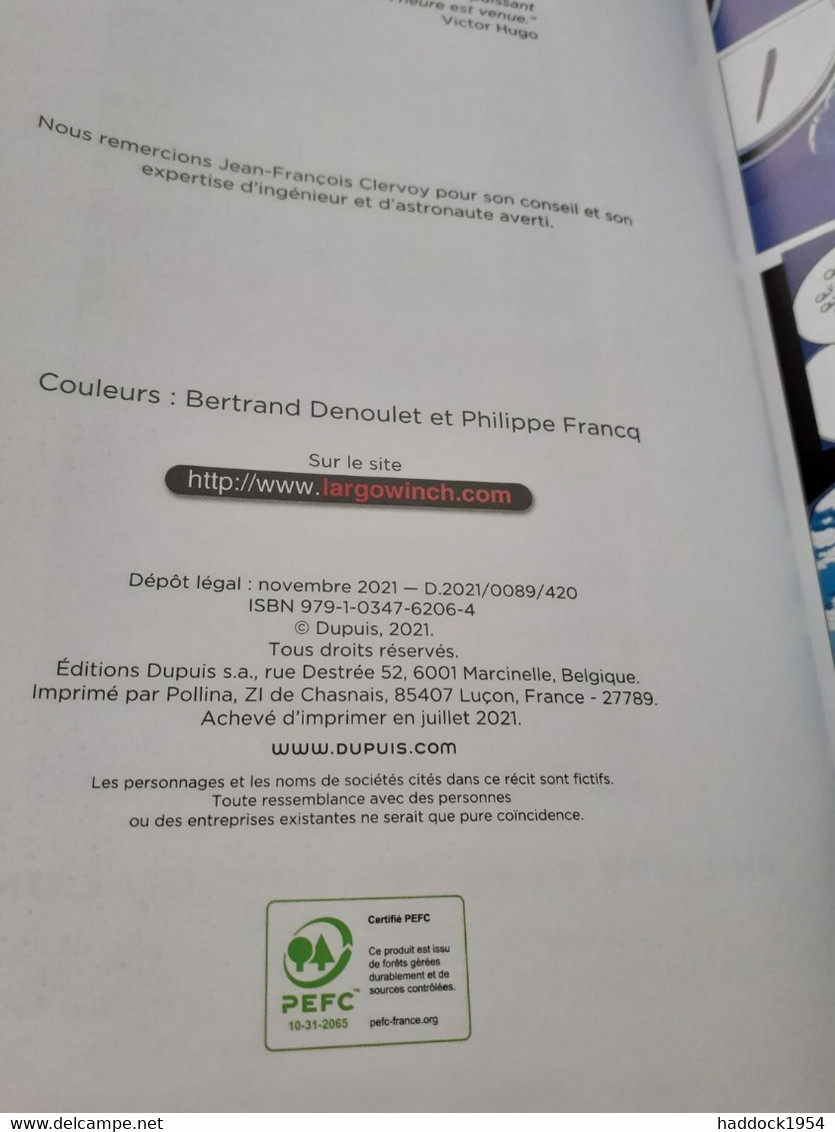 La Frontière De La Nuit LARGO WINCH PHILIPPE FRANCQ ERIC GIACOMETTI Dupuis 2021 - Largo Winch