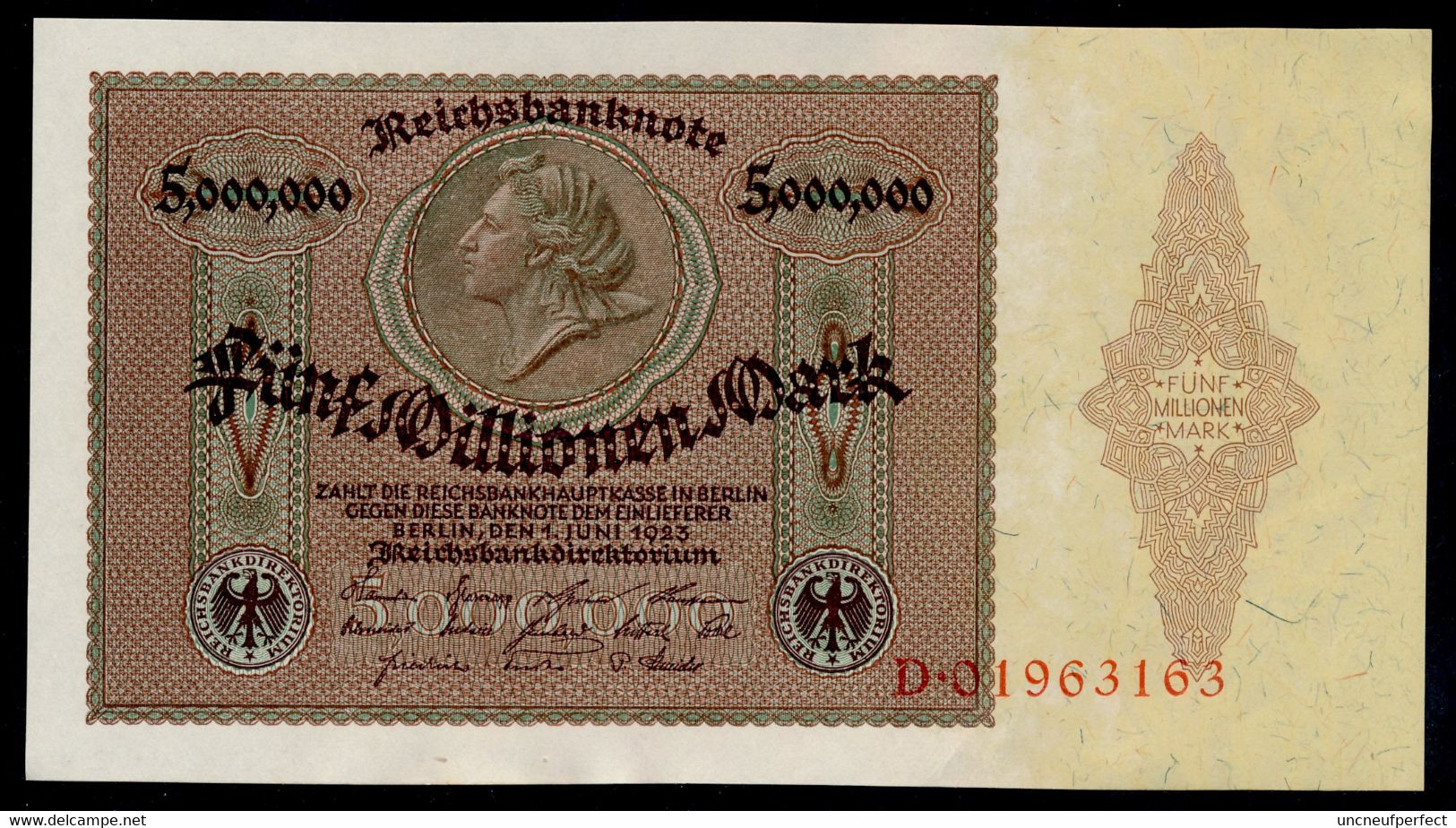 P90 Ro88 DEU-100. 5 Million  Mark 01.06.1923 UNC NEUF! - 5 Miljoen Mark