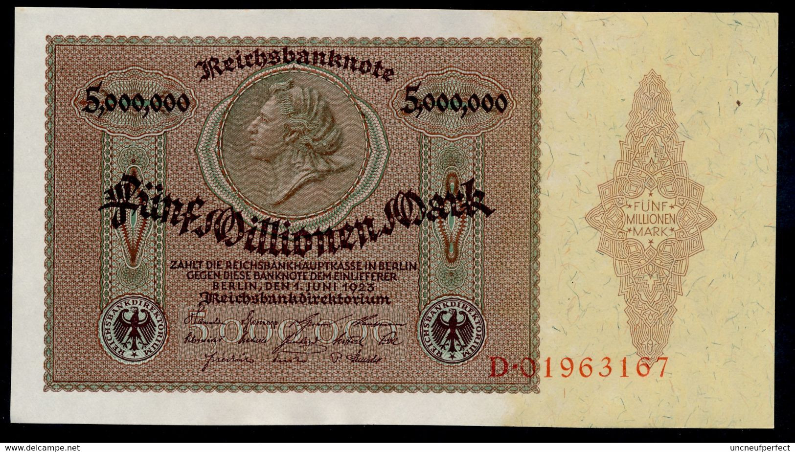 P90 Ro88 DEU-100. 5 Million  Mark 01.06.1923 UNC NEUF! - 5 Miljoen Mark