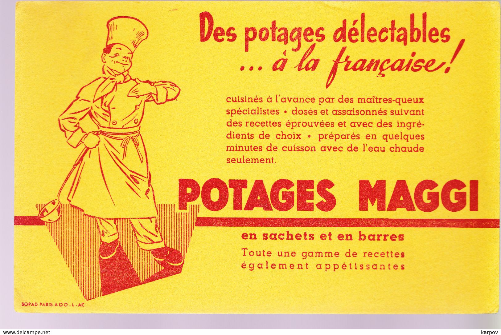 BUVARDS -  POTAGES MAGGI - Minestre & Sughi