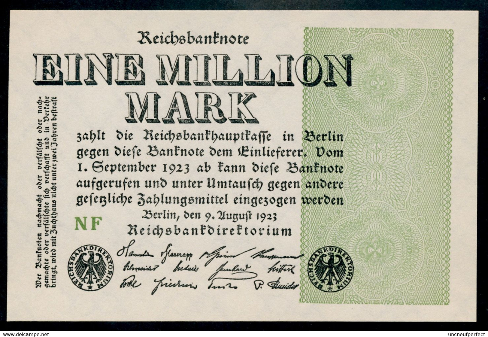 P102c Ro101c DEU-114a  1 Million Mark 1923 UNC NEUF - 1 Mio. Mark