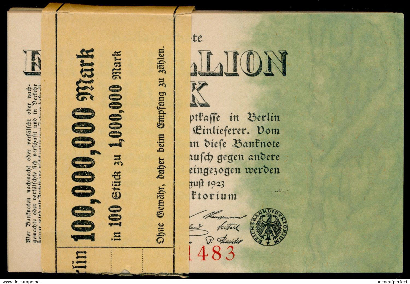 P101 Ro100 DEU-113. 1 Million Mark 1923 UNC NEUF - 1 Miljoen Mark