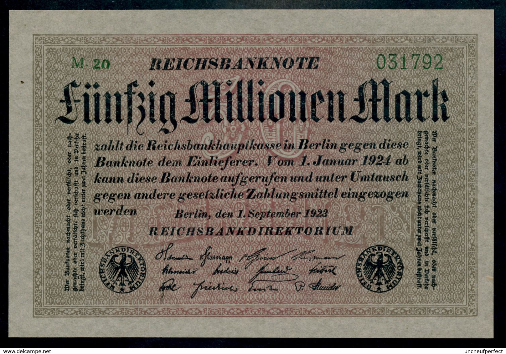 P109a Ro108b DEU-122b  50 Million Mark 1923 UNC NEUF - 50 Millionen Mark