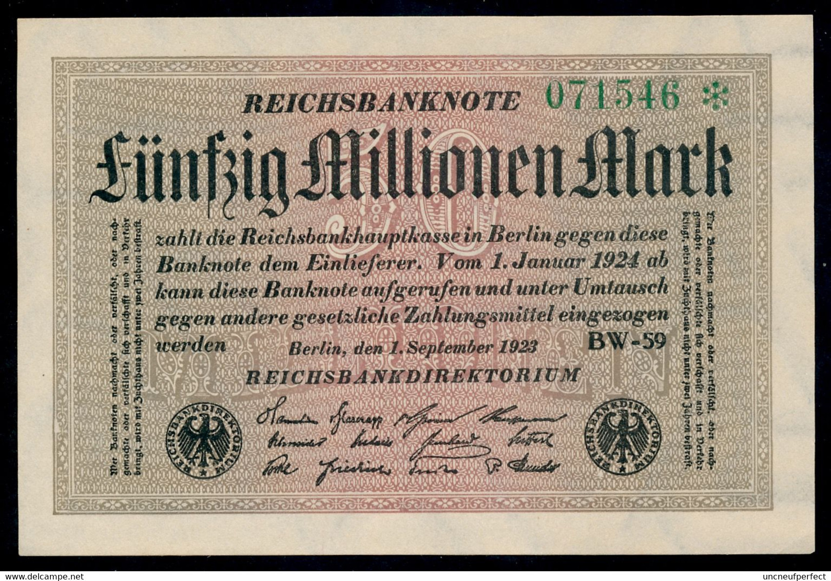 P109b Ro108e DEU-123h. 50 Million Mark 1923 UNC NEUF - 50 Millionen Mark