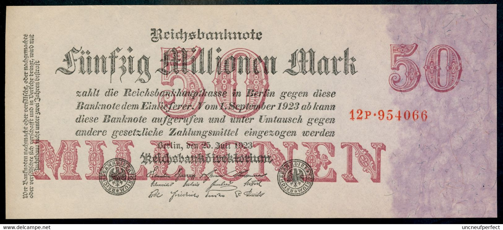 P98b Ro97b DEU-109b. 50 Million Mark 1923 NEUF UNC - 50 Mio. Mark