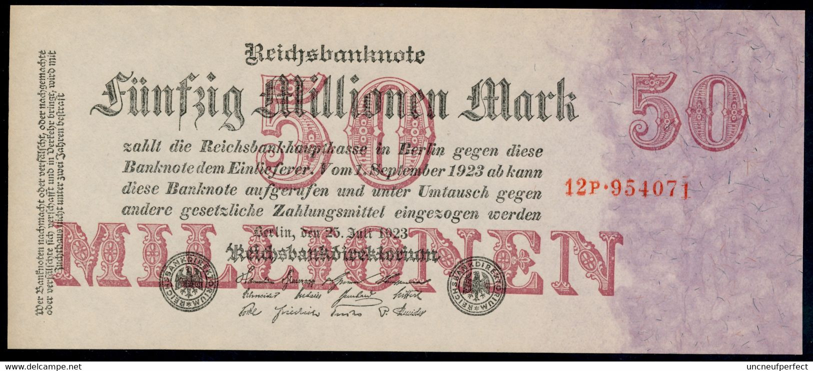 P98b Ro97b DEU-109b. 50 Million Mark 1923 NEUF UNC - 50 Millionen Mark