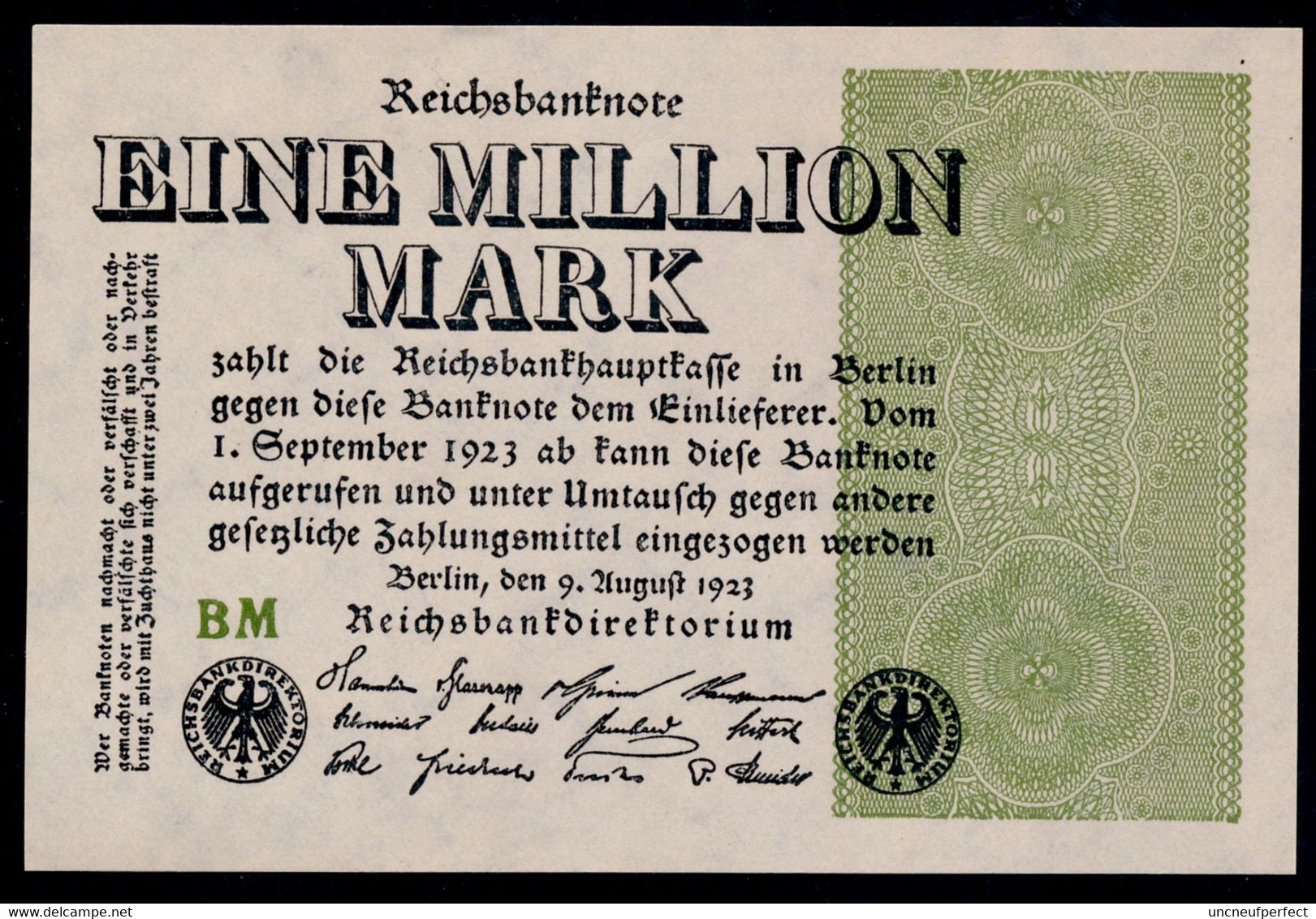 P102d Ro101d  DEU-114b  1 Million Mark 1923 UNC NEUF - 1 Miljoen Mark