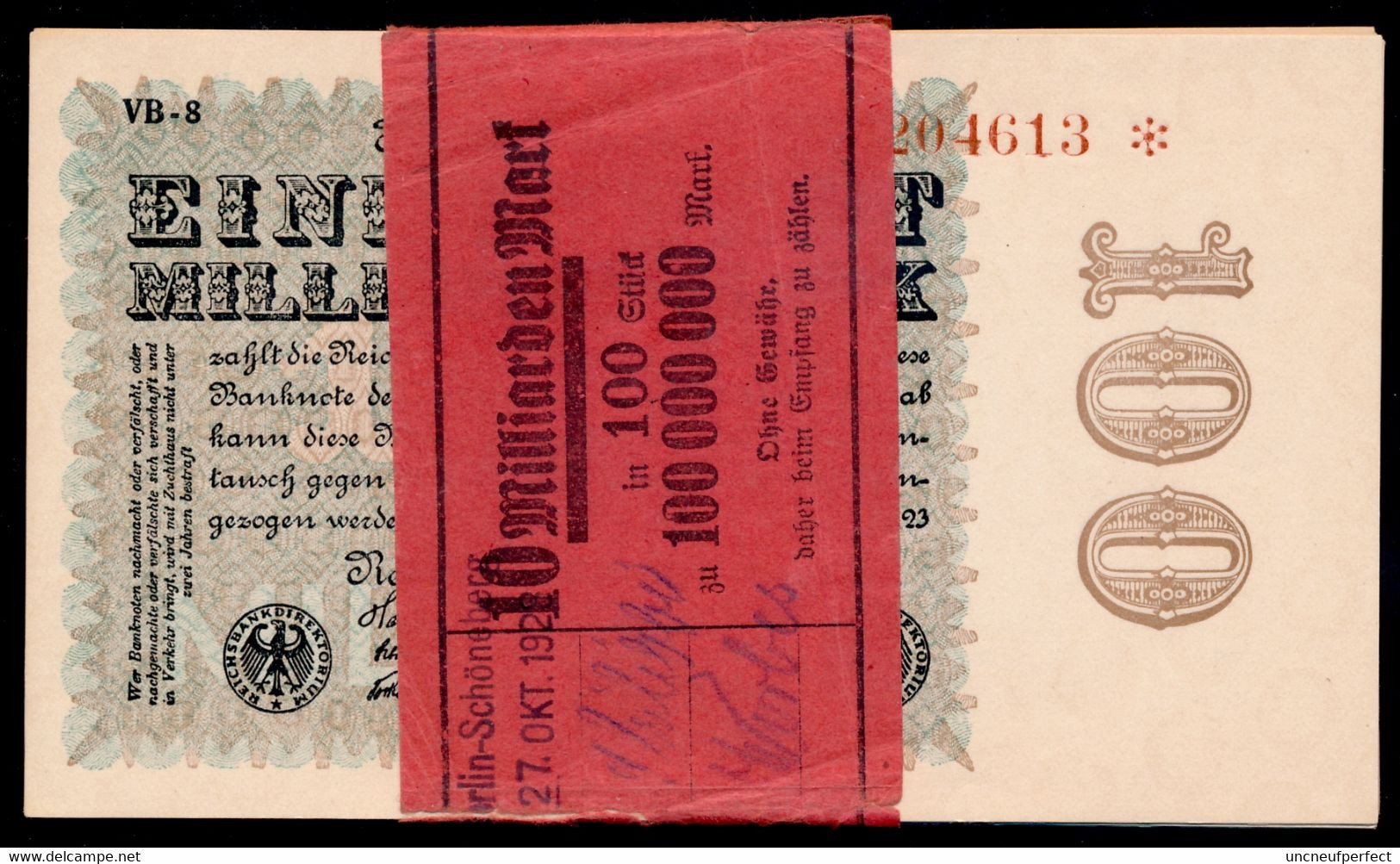 P107e Ro106q DEU-120L   100 Million Mark 1923 NEUF UNC - 100 Mio. Mark