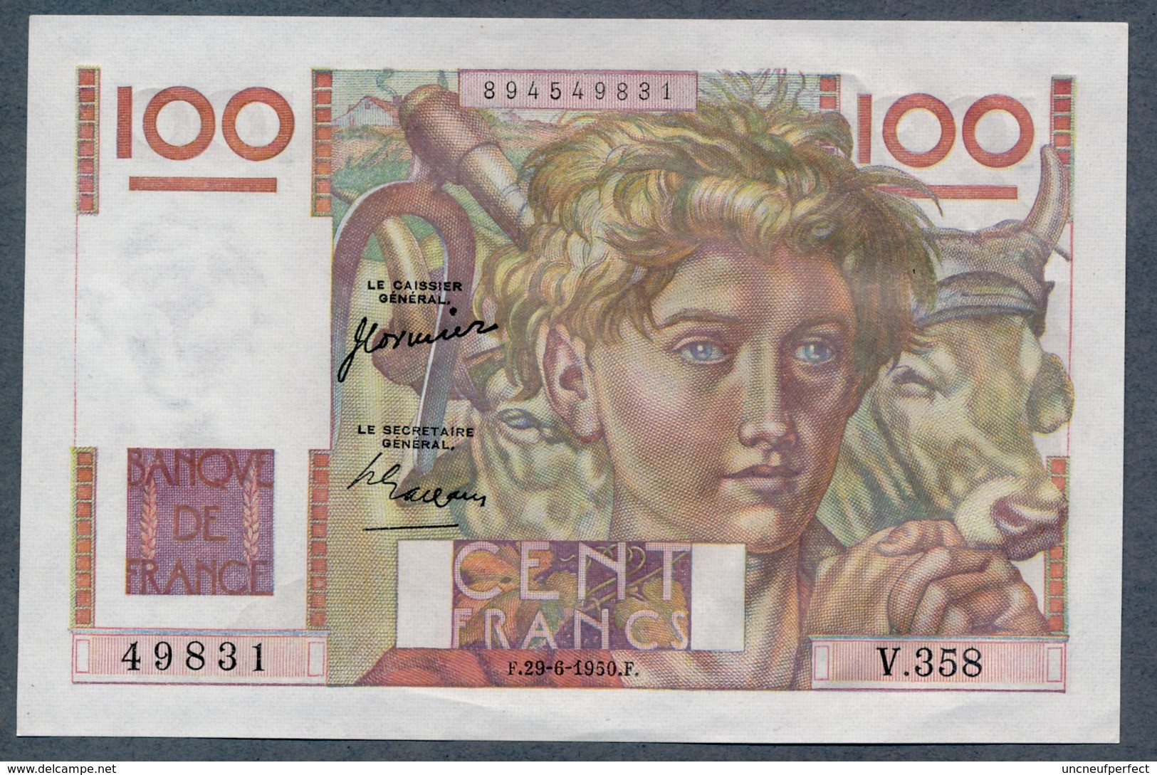 France 100 Francs PAYSAN 29/06/1950 Prs NEUF - 100 F 1945-1954 ''Jeune Paysan''