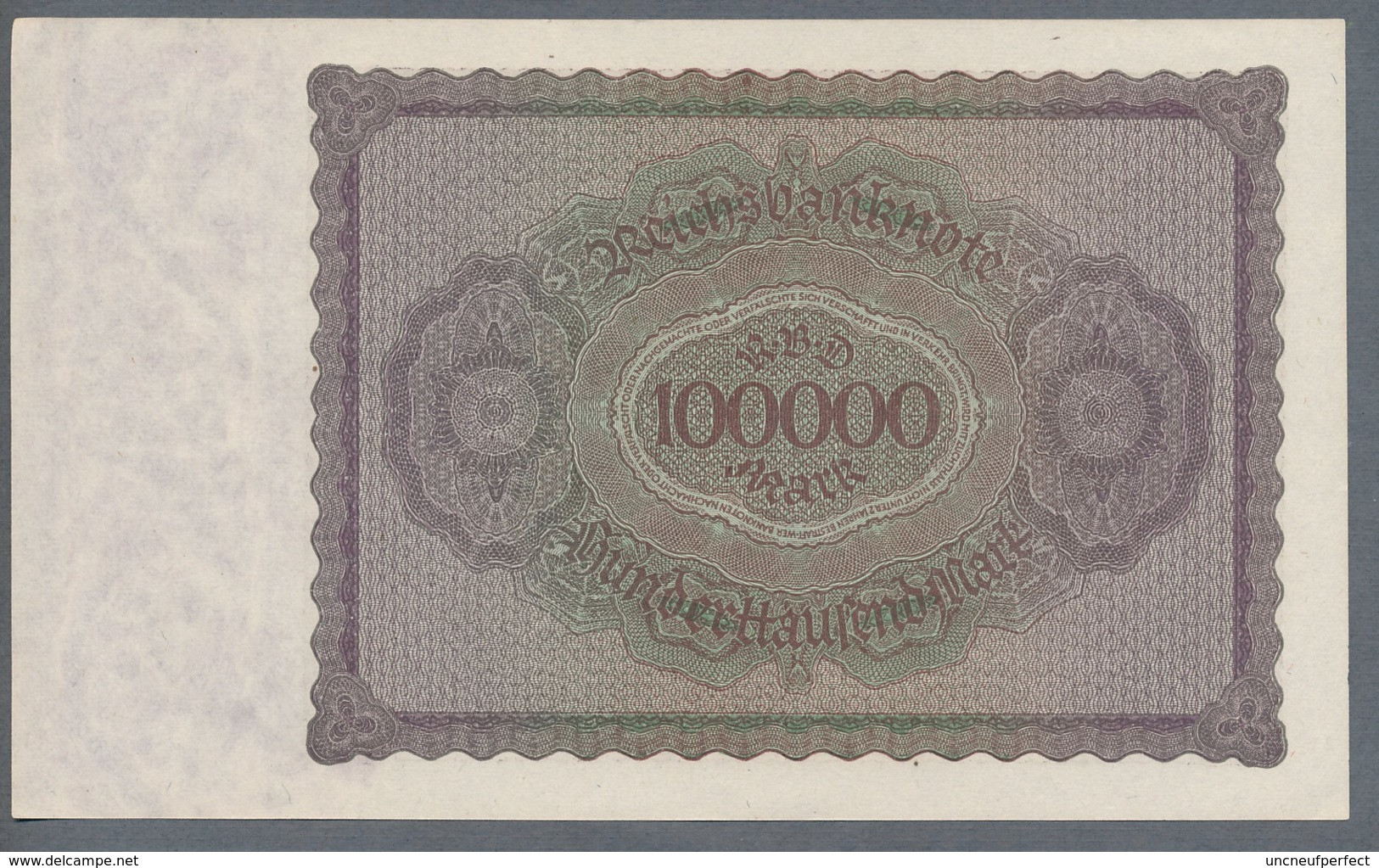 Pick83a Ro82d DEU-83d  100.000 Mark 1923 ** UNC ** - 100000 Mark