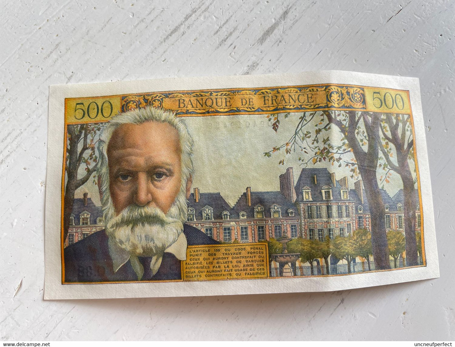 500F VICTOR HUGO 2-9-1954. Q.38. SPL!!! N° 19458 - 500 F 1954-1958 ''Victor Hugo''