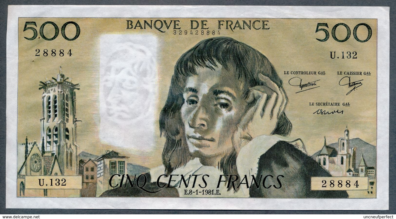 500 Francs  08/01/1981 SUP+ - 500 F 1968-1993 ''Pascal''