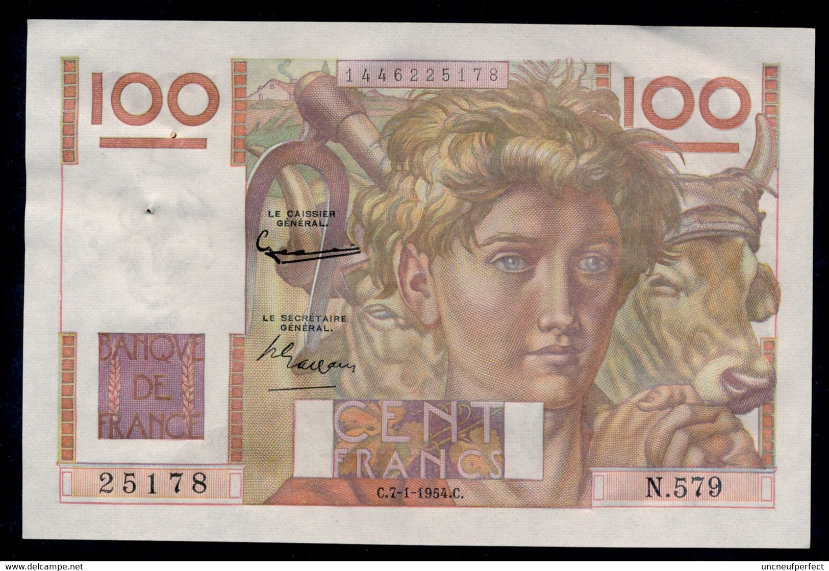 France 100 Francs PAYSAN 7-1-1954.C.   SUP+ - 100 F 1945-1954 ''Jeune Paysan''