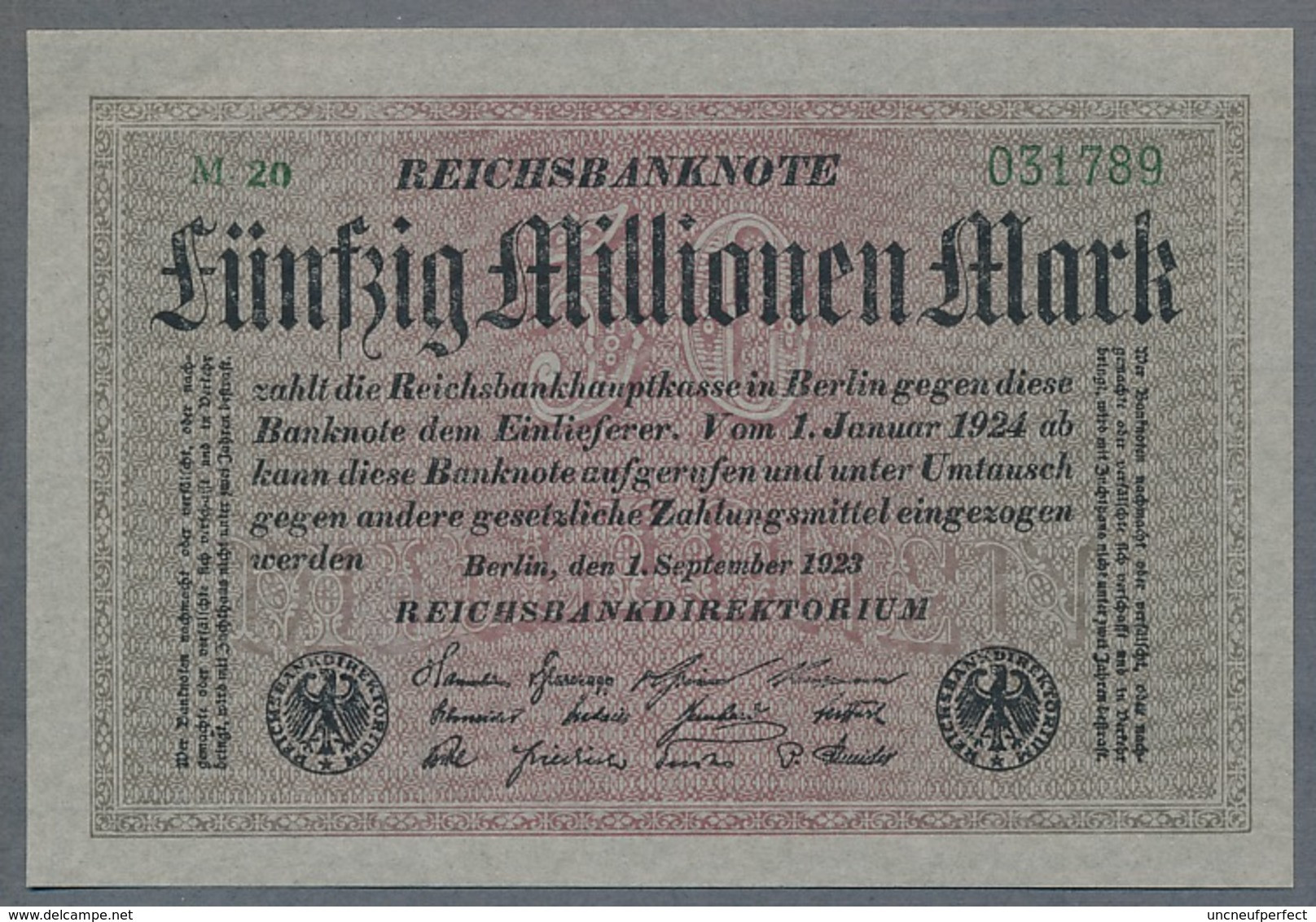 P109a Ro108b DEU-122b  50 Million Mark 1923 UNC NEUF - 50 Miljoen Mark