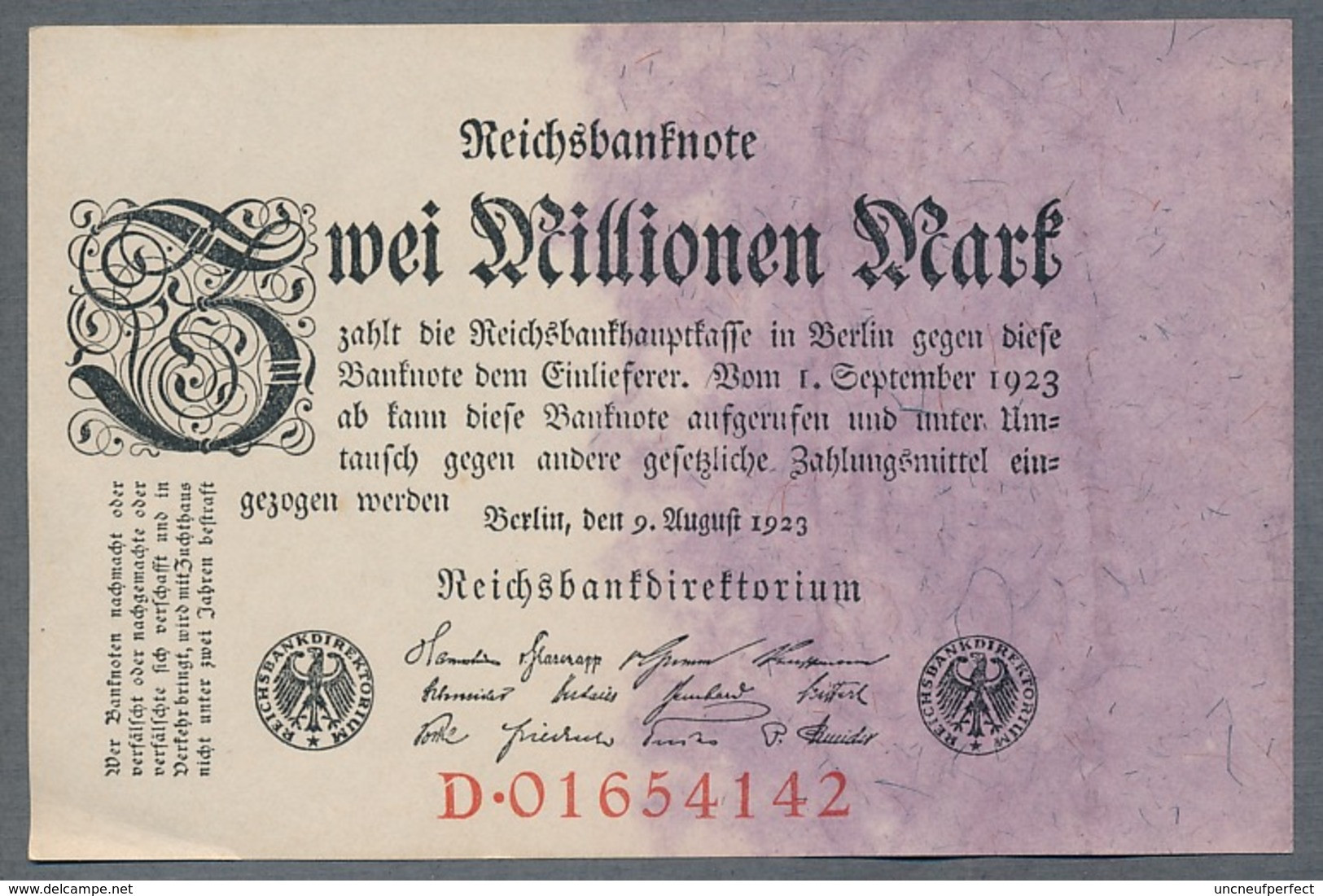 Pick103 Ro103a DEU-115a. 2 Million Mark 1923 AUNC Prs NEUF - 2 Miljoen Mark