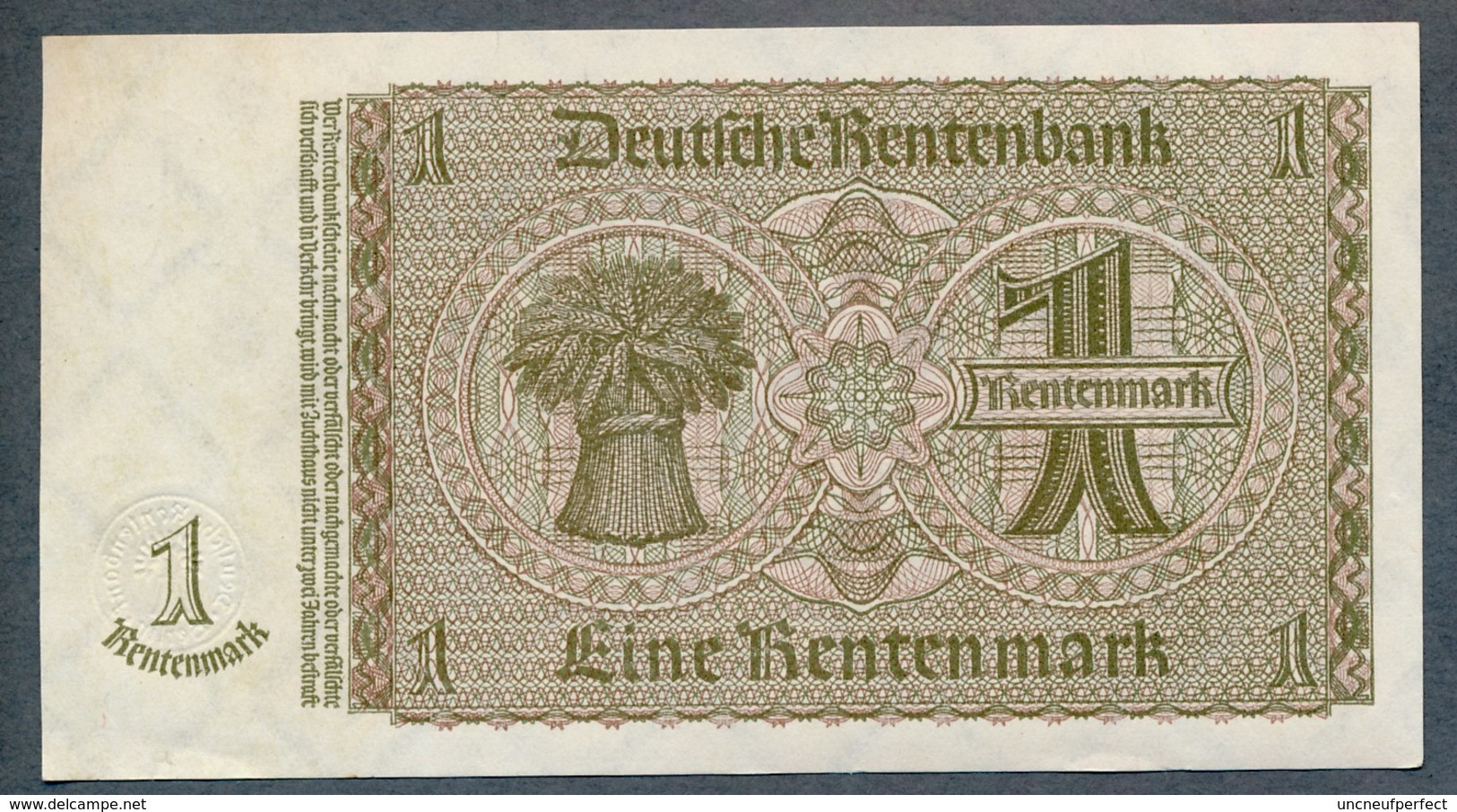 P173b Ro166b DEU-222b 1 Rentenmark 1937 UNC NEUF! - 1 Rentenmark