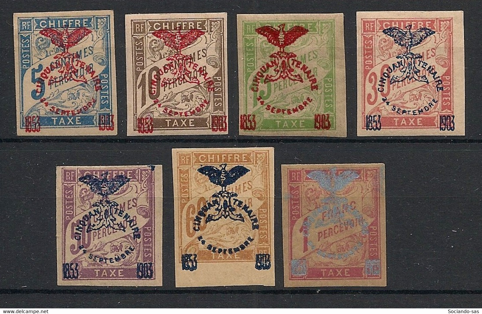 NOUVELLE CALEDONIE - 1903 - Taxe TT N°Yv. 8 à 14 - 7 Valeurs - Neuf * / MH VF - Timbres-taxe