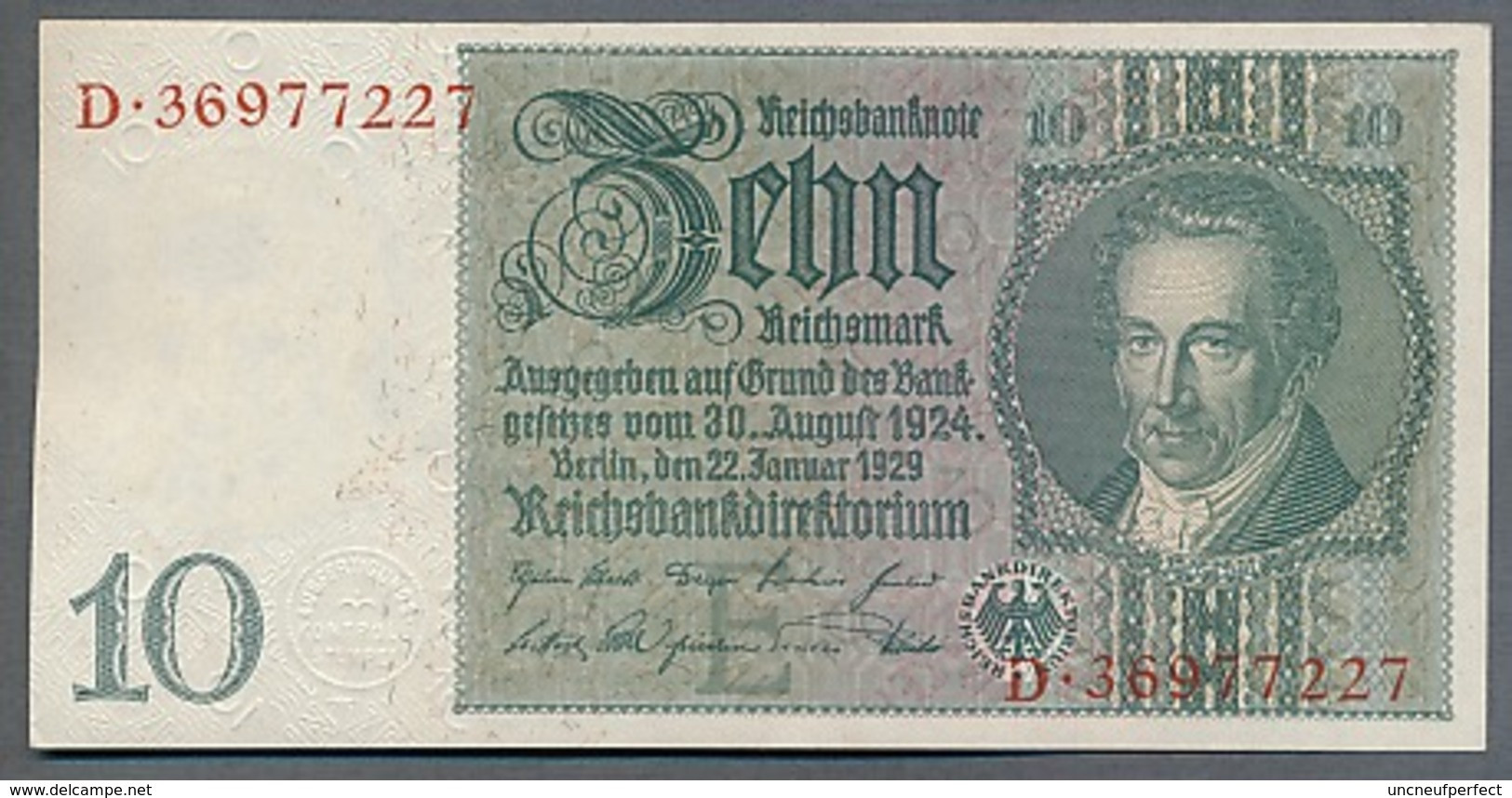 Pick 180a Ro 173b DEU-183b  10 Mark 1941/42 UNC - 10 Mark