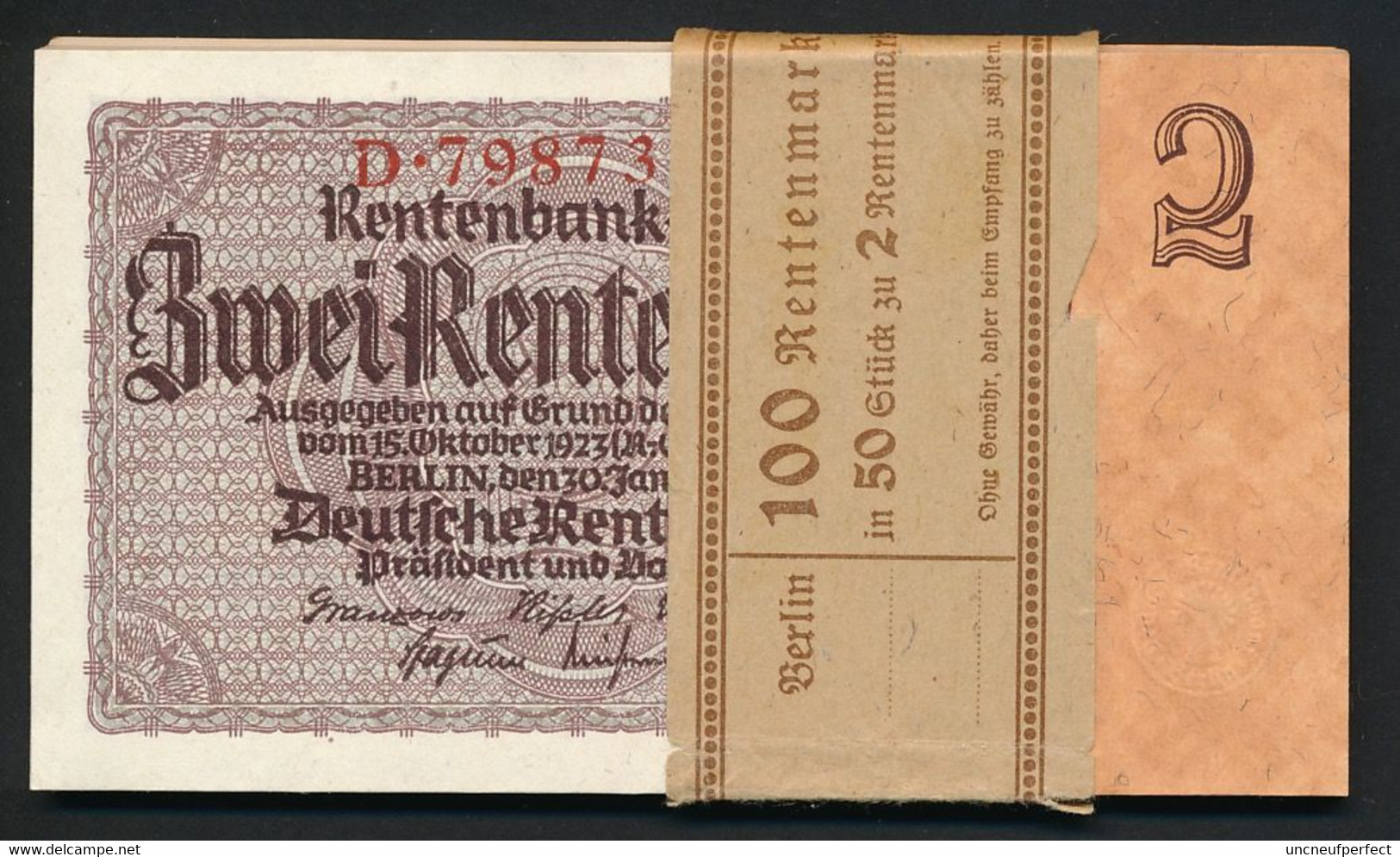 P174b Ro167b DEU-223b 2 Rentenmark 1937 UNC NEUF! - 2 Rentenmark