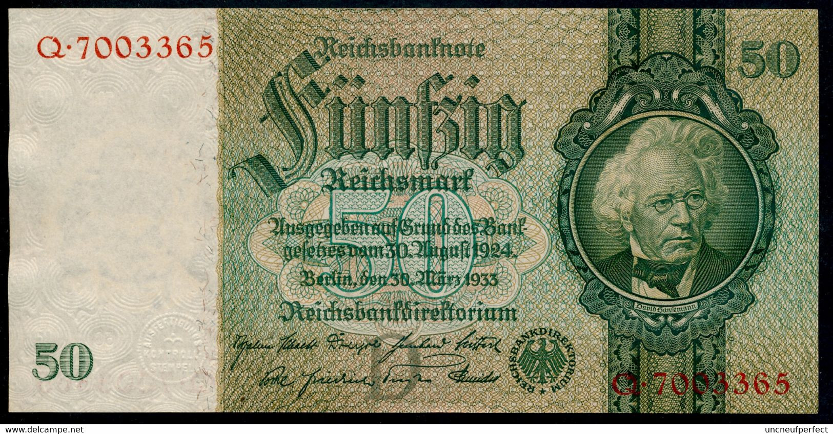 Pick 182a Ro 175b DEU-210b  50 Reichsmark 1933 UNC NEUF - 50 Reichsmark