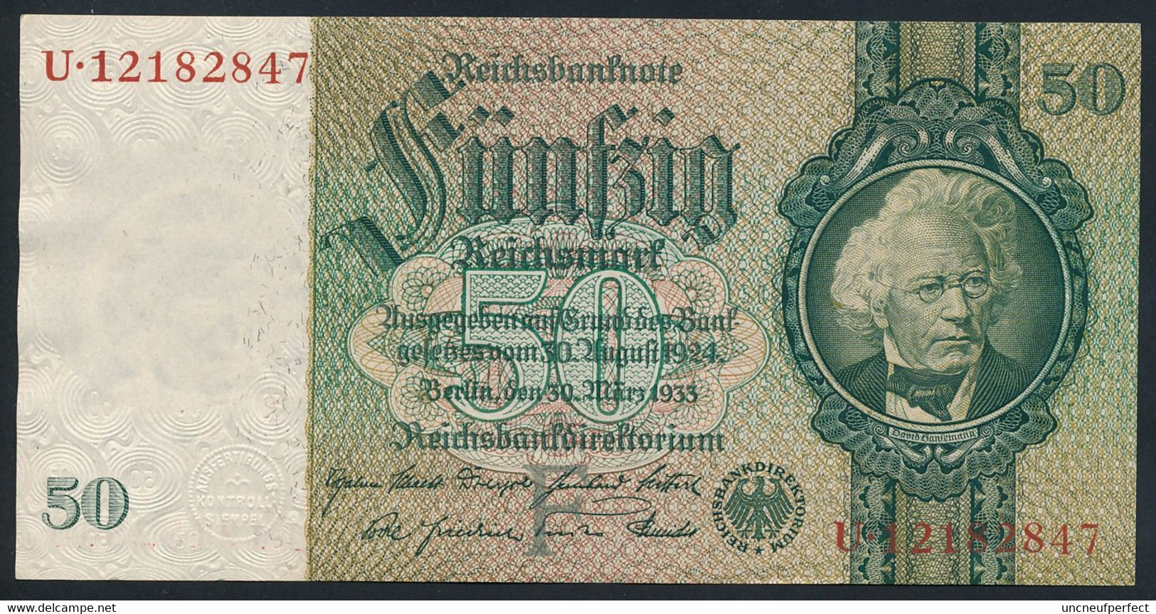 Pick 182a Ro 175b DEU-210b  50 Reichsmark 1933 UNC NEUF - 50 Reichsmark