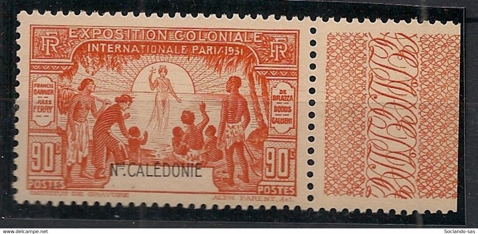 NOUVELLE CALEDONIE - 1931 - N°Yv. 164 - Expo Colonale - VARIETE Surch Dépacée - Neuf Luxe ** / MNH / Postfrisch - Nuevos