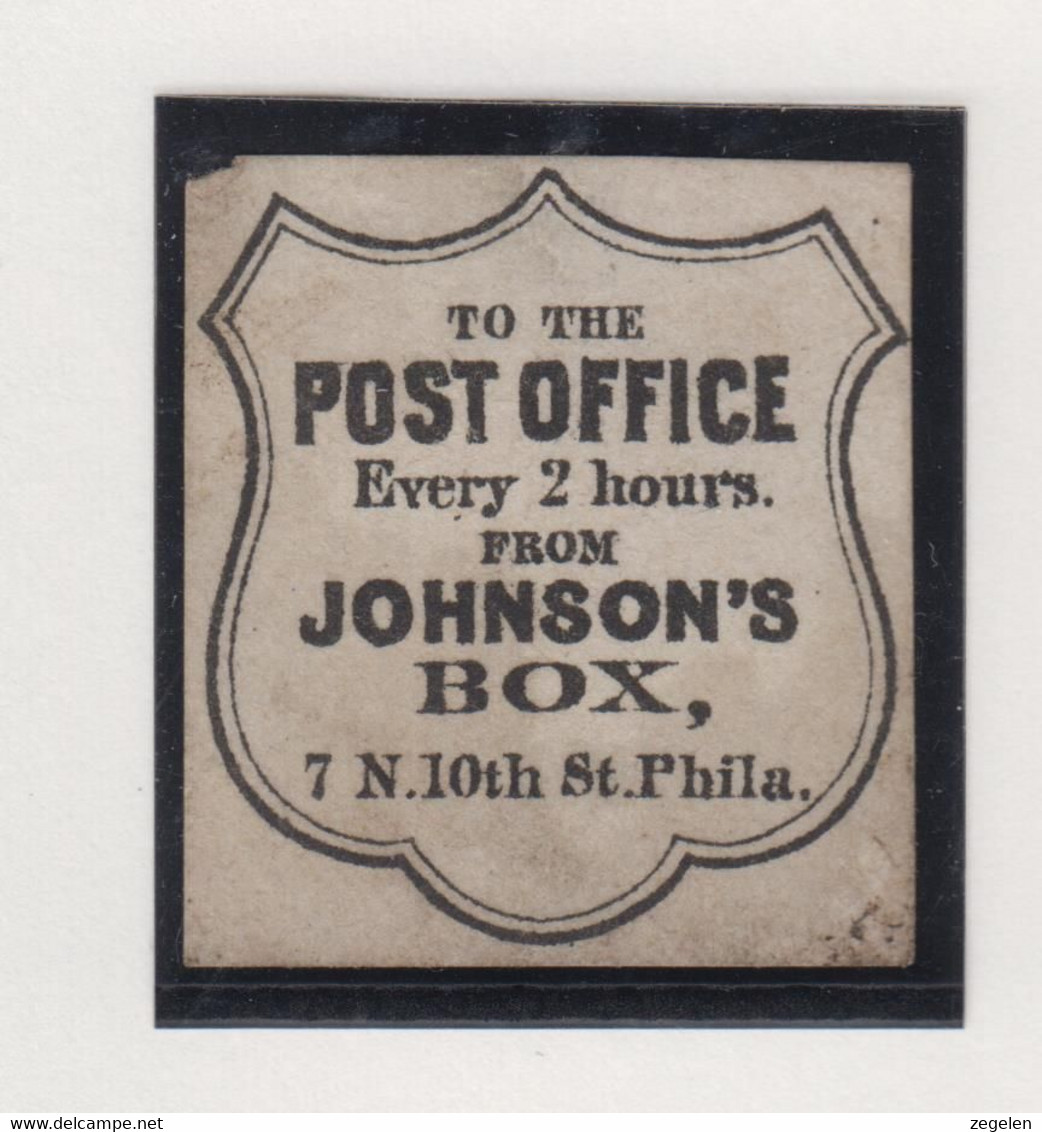 Verenigde Staten Scott-cat. Local Stamps Johnson's Box Philadelphia - Postes Locales