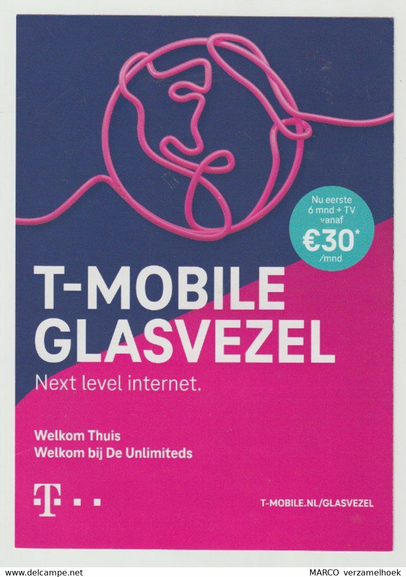 Brochure-leaflet T-mobile Telephone-telefoon-televisie-glasvezel Nederland (NL) - Telefonía