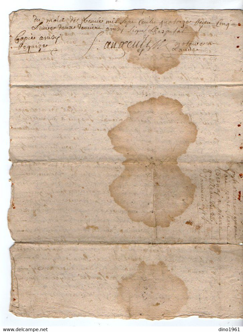 VP19.312 - Cachet De Généralité De LA ROCHELLE - Acte De 1714 -  SAINT JEAN D'ANGELY Et Autres ...... - Cachets Généralité