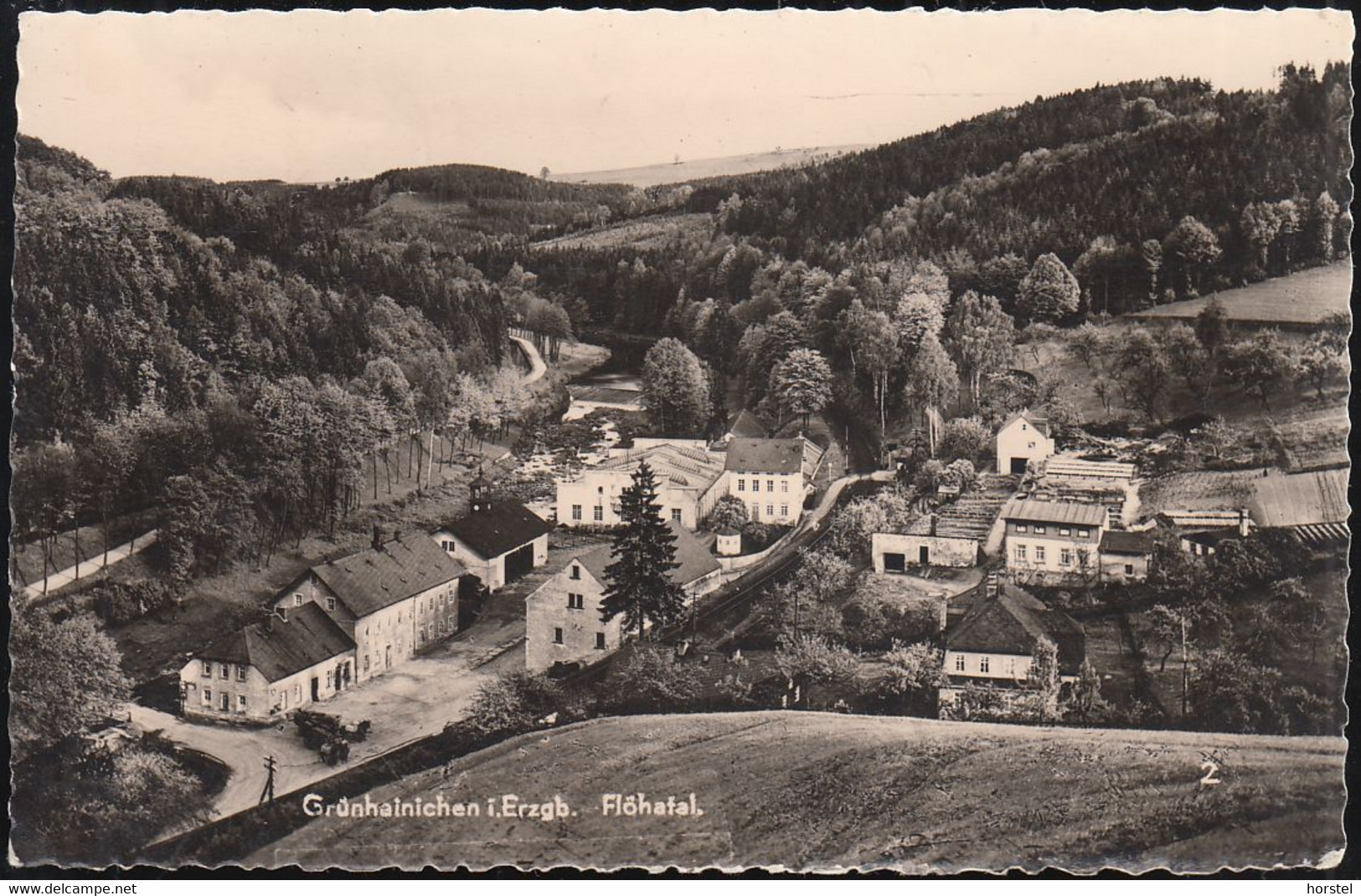 D-09579 Grünhainichen - Alte Ortsansicht Mit Eisenbahntrasse - Floeha