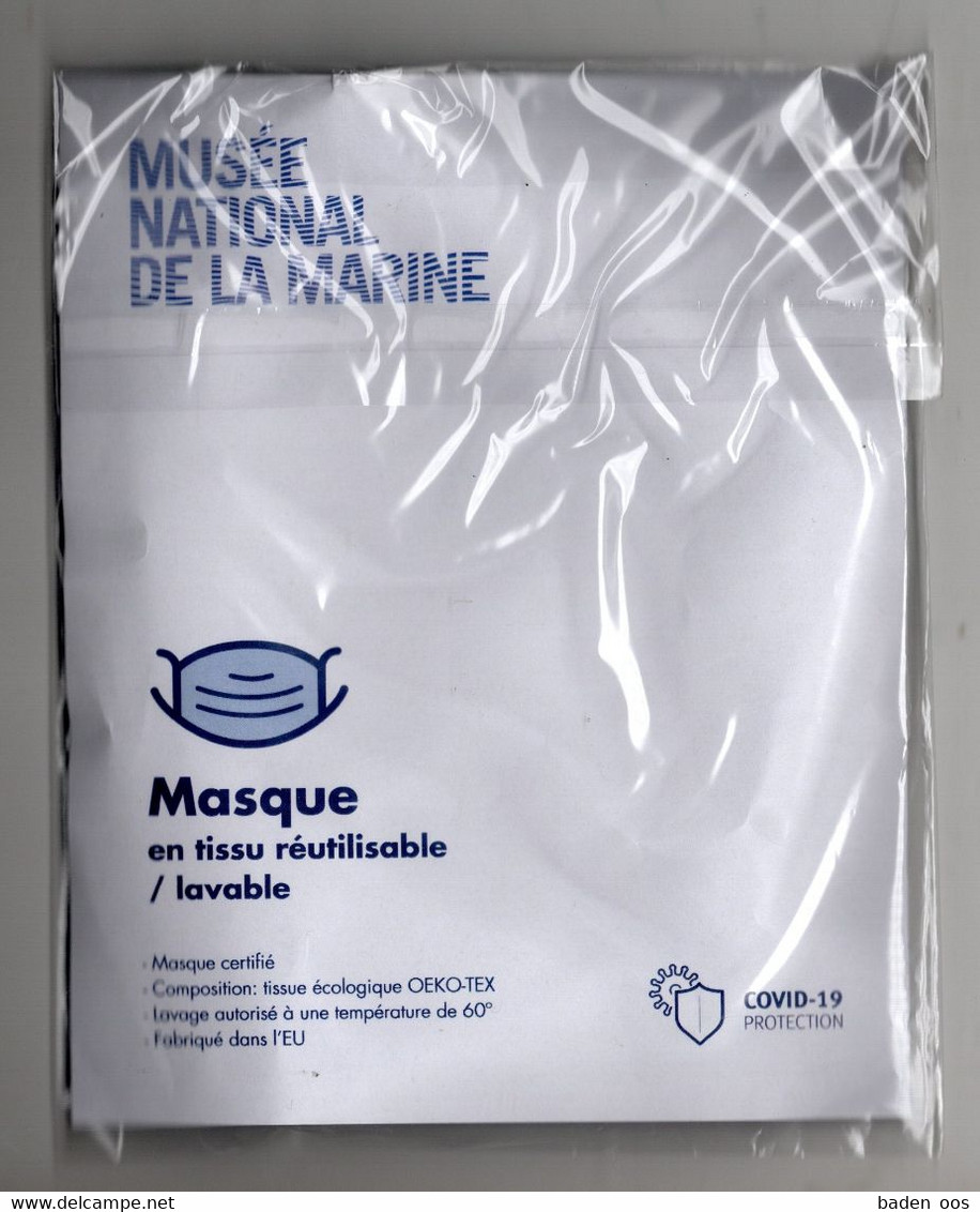 Masque  Musée National De La Marine Tissu Réutilisable/lavable - Bateaux