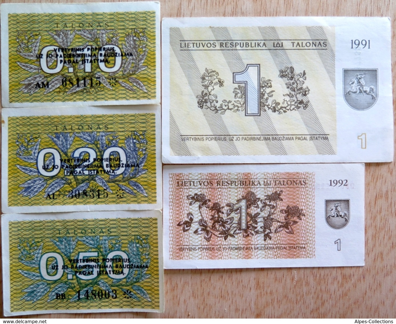 008 - LOT De 5 BILLETS LITUANIE - TTB à NEUF - Lituania