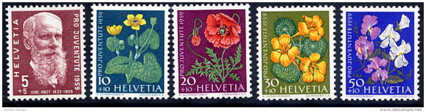 SWITZERLAND 1959 Pro Juventute Set  MNH / **.  Michel 687-91 - Ongebruikt