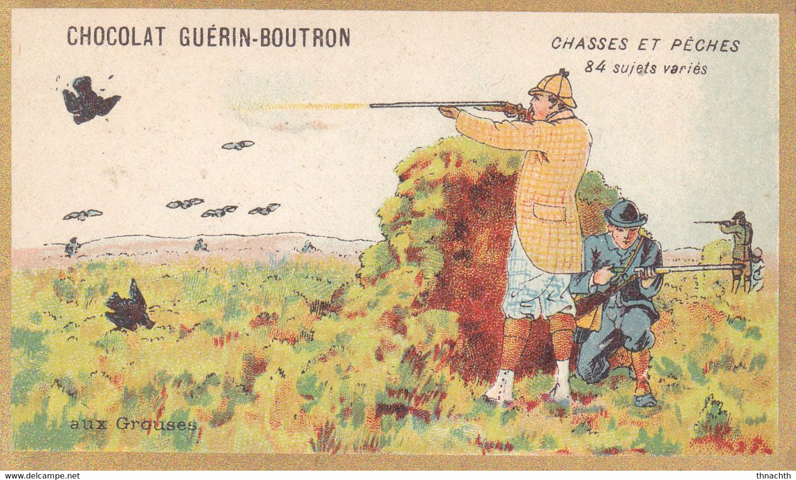 Chromo CHOCOLAT GUERIN BOUTRON - Chasses Et Pêches Aux Grouses - Guérin-Boutron