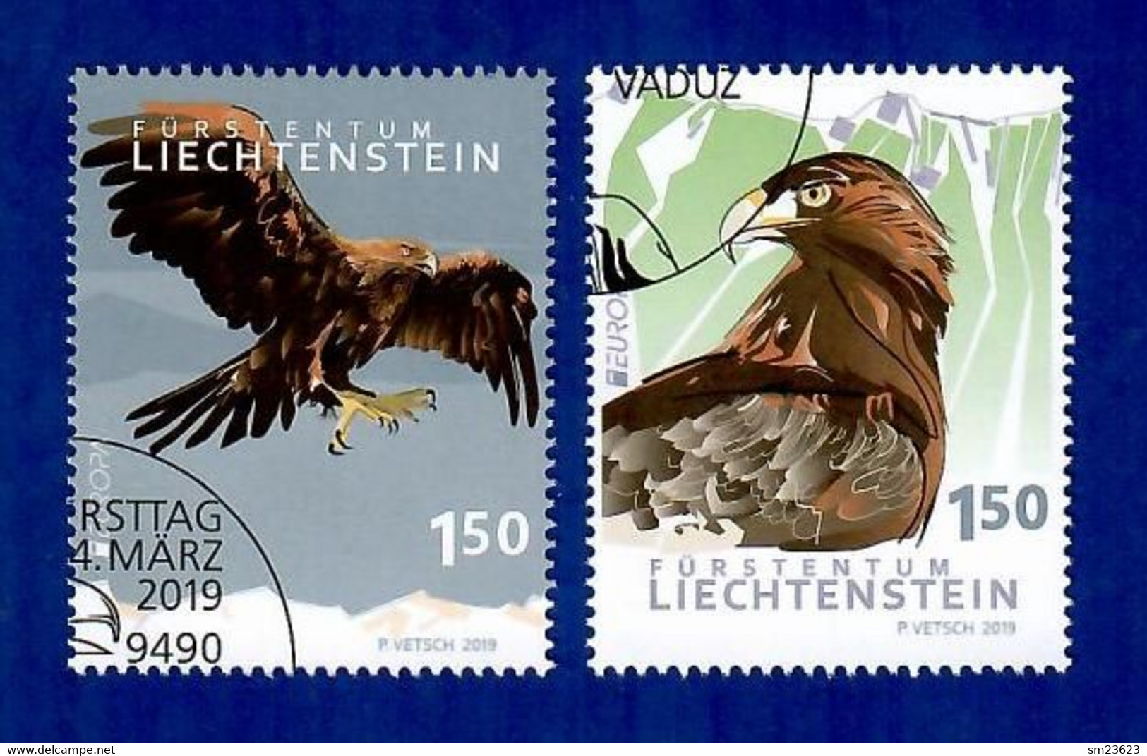 Liechtenstein 2019 Mi.Nr. 1933 / 1934 , EUROPA CEPT Birds - Gestempelt / Fine Used / (o) - Used Stamps