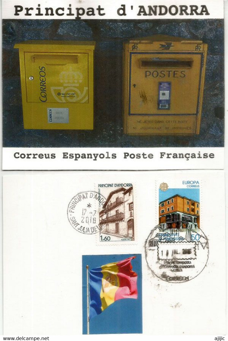 Boites Aux Lettres Andorre Francais & Andorre Espagnol (deux Administrations) De La Principauté - Cartas & Documentos