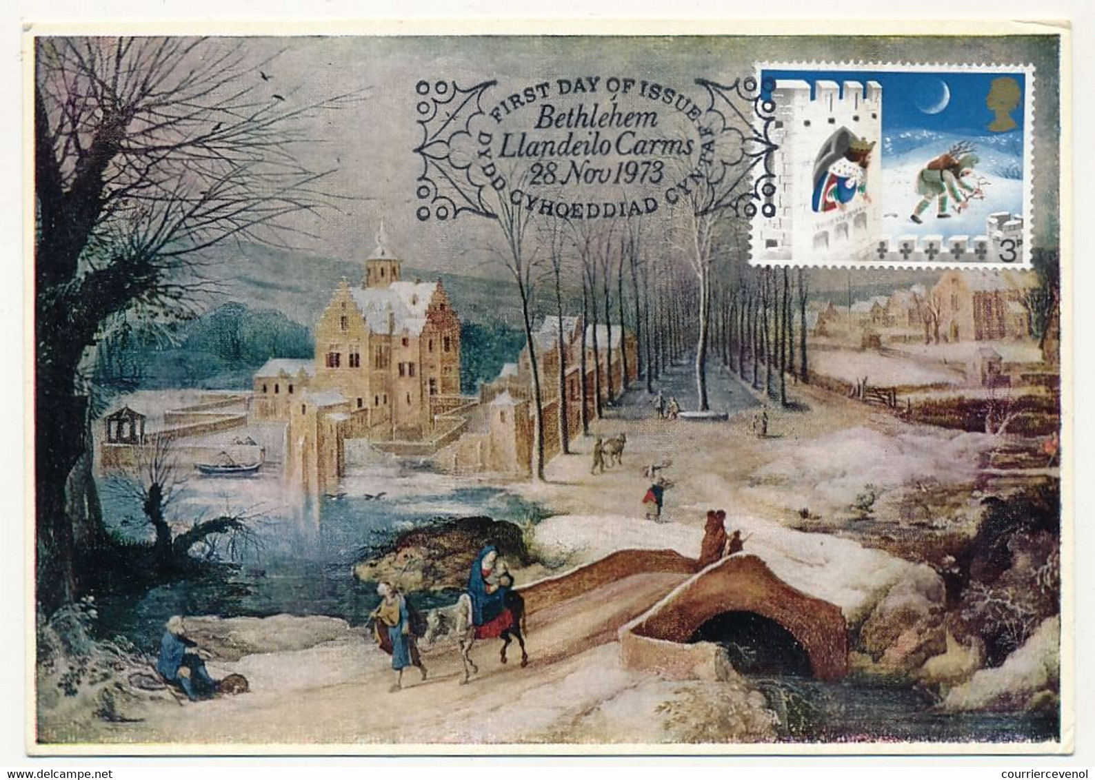 GRANDE BRETAGNE - 3 Cartes Maximum - Christmas 1973 - Bethlehem Llabdeilo Carms - 28 Nov 1973 - Maximum Cards