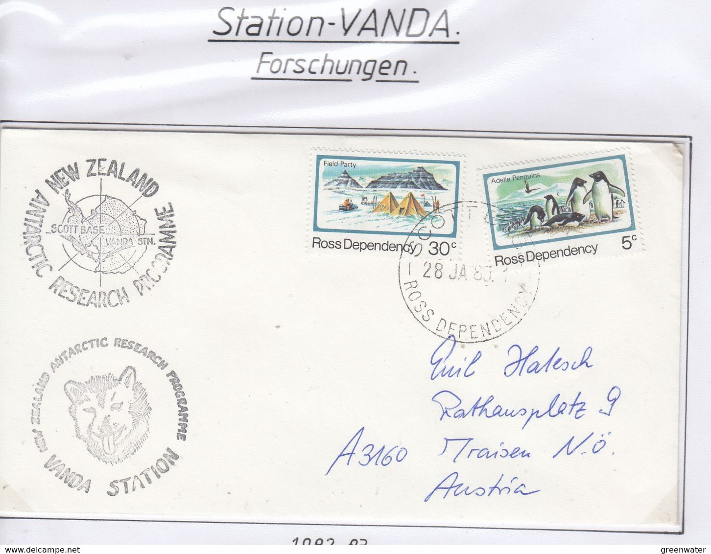 Ross Dependency 1980 Vanda Station  Ca Scott Base 28 JA 80 (CB177B) - Covers & Documents