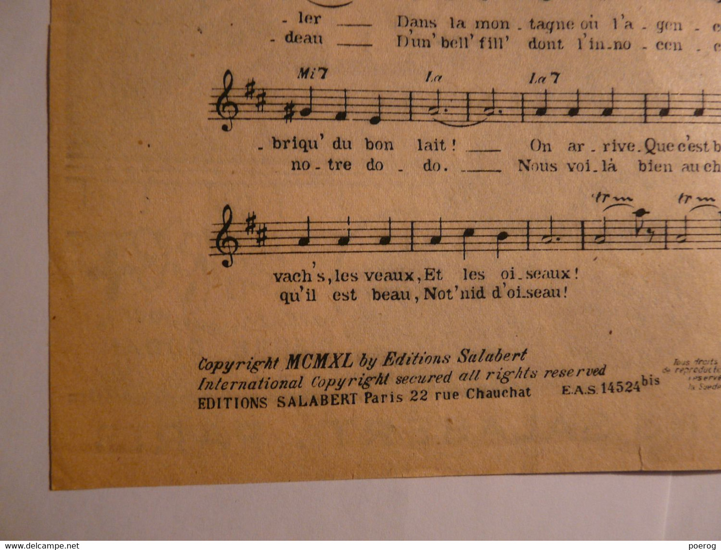 PARTITIONS 1945 - ON PREND L'CAFE AU LAIT AU LIT - PIERRE DUDAN & JACQUES HELIAN - EDITIONS SALABERT - PARIS Vache Gilon - Spartiti