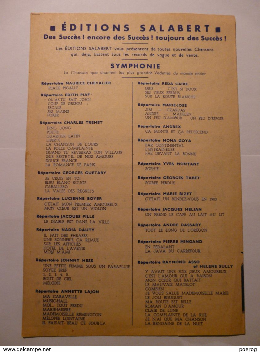 PARTITIONS 1945 - ON PREND L'CAFE AU LAIT AU LIT - PIERRE DUDAN & JACQUES HELIAN - EDITIONS SALABERT - PARIS Vache Gilon - Partitions Musicales Anciennes