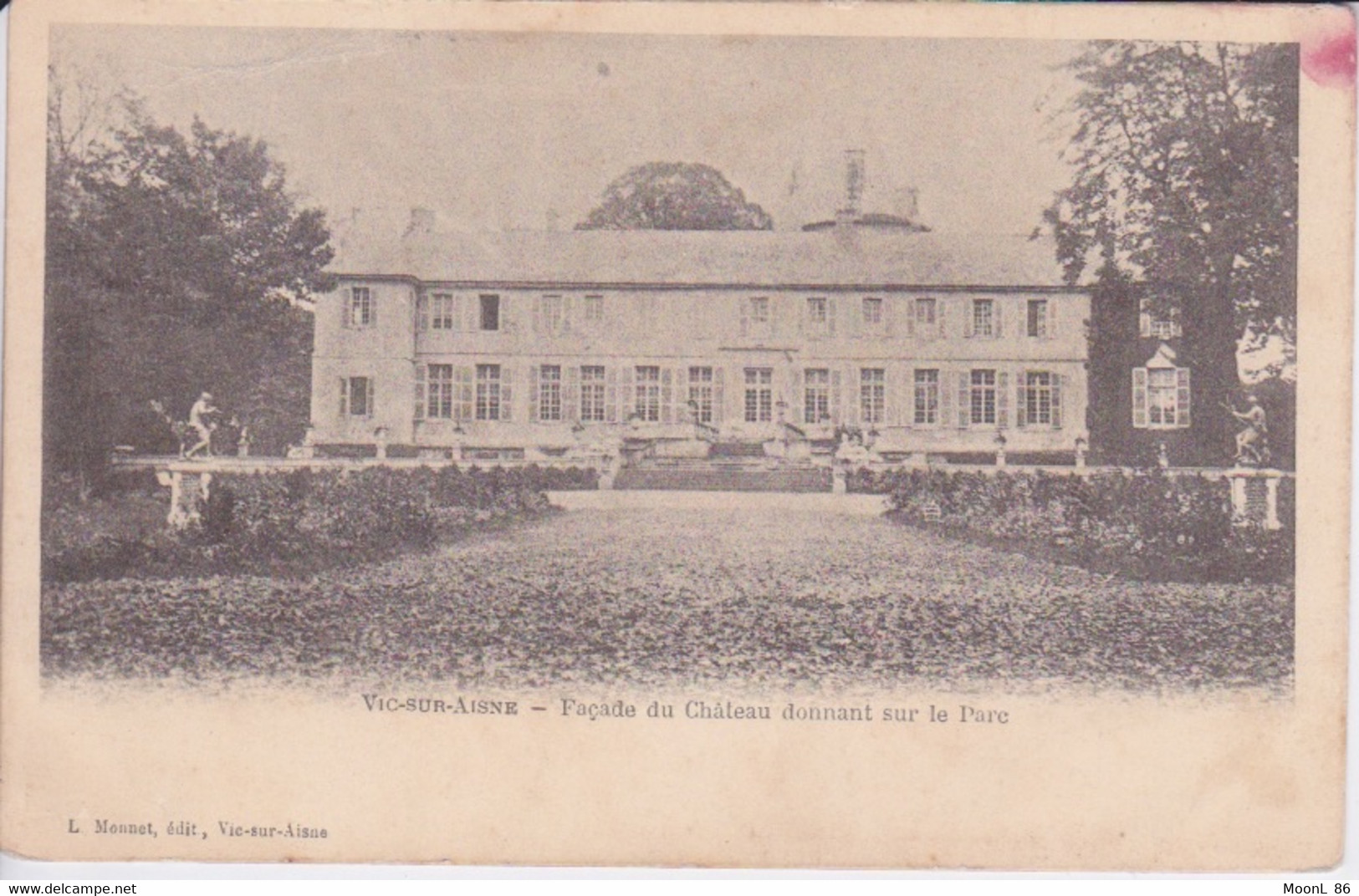 02 - LE CHATEAU DE VICQ SUR AISNE   - LA FACADE DONNANT SUR LE PARC - Vic Sur Aisne