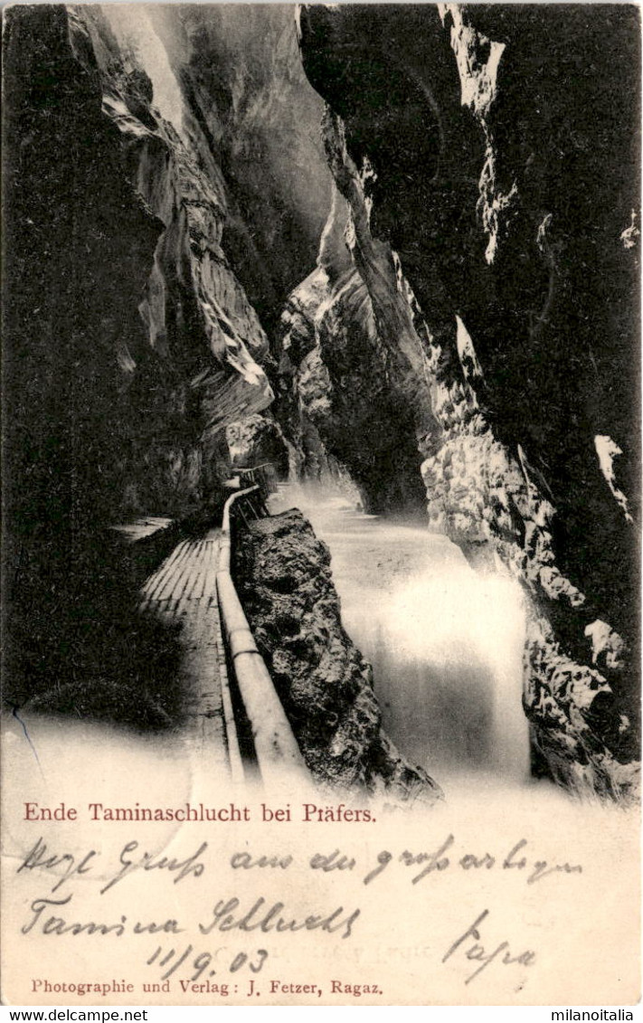 Ende Taminaschlucht Bei Pfäfers * 11. 9. 1903 - Pfäfers