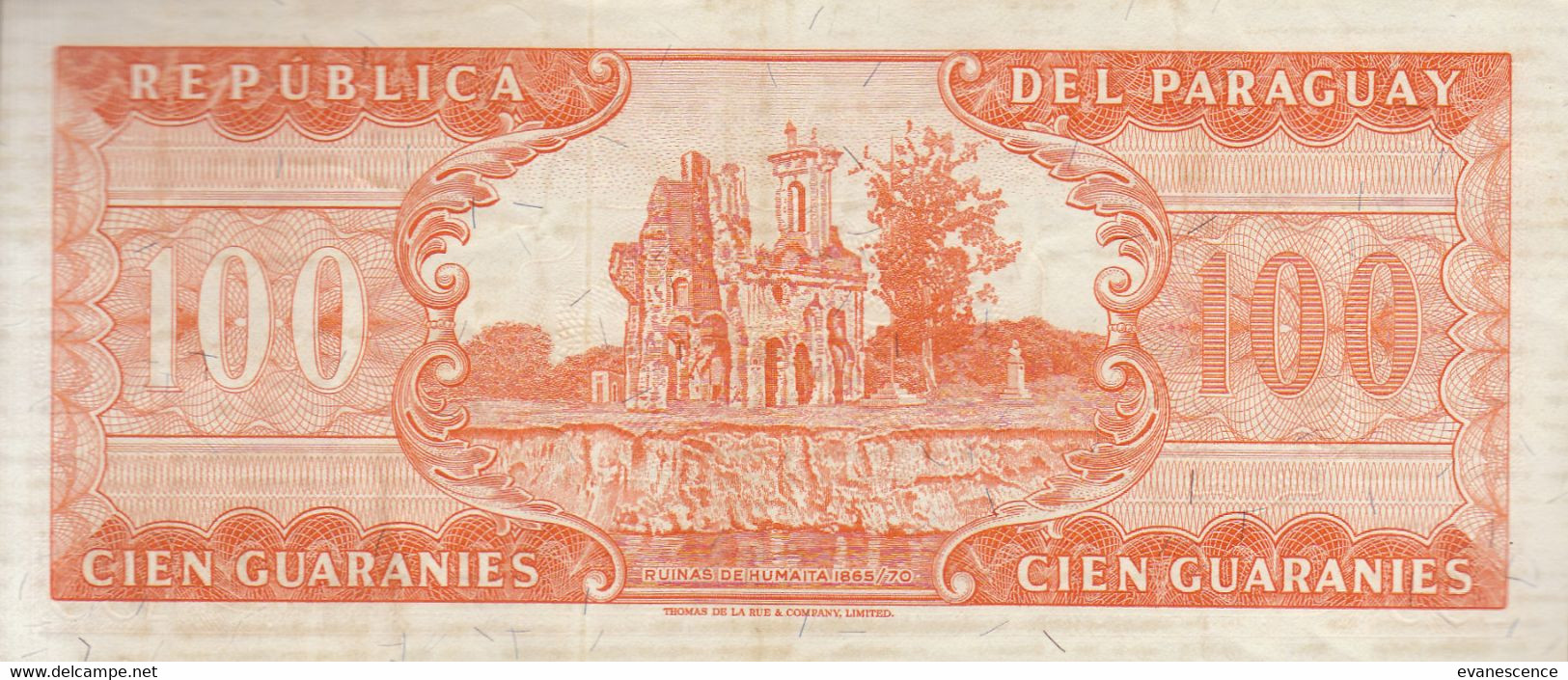 Billet  :  Paraguay : 100 Guaranies  ///  Réf. Fév.  22 / P17 - Paraguay