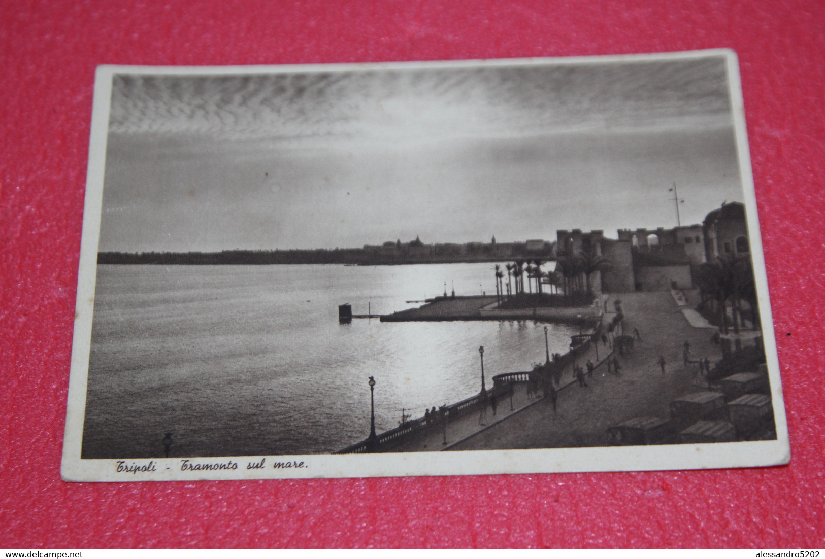 Libia Libya Tripoli Tramonto Sul Mare 1941 + Nice Stamps Ed. Fichera - Libyen