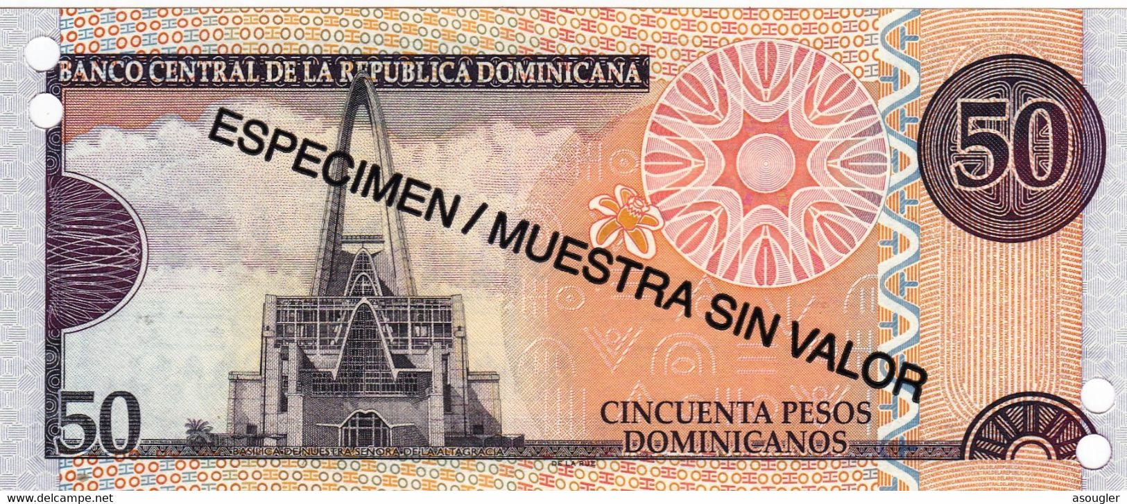 Dominican Republic 50 Pesos 2011 SPECIMEN UNC P-180s "free Shipping Via Registered Air Mail" - Dominicana