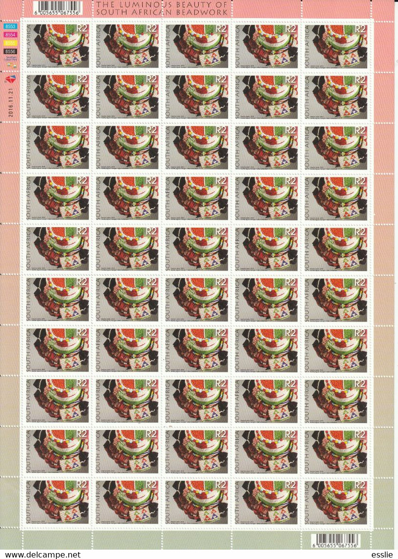 South Africa RSA - 2010 (2016) - Beadwork Tsonga Fertility Figure R2 - Complete Sheet - Unused Stamps