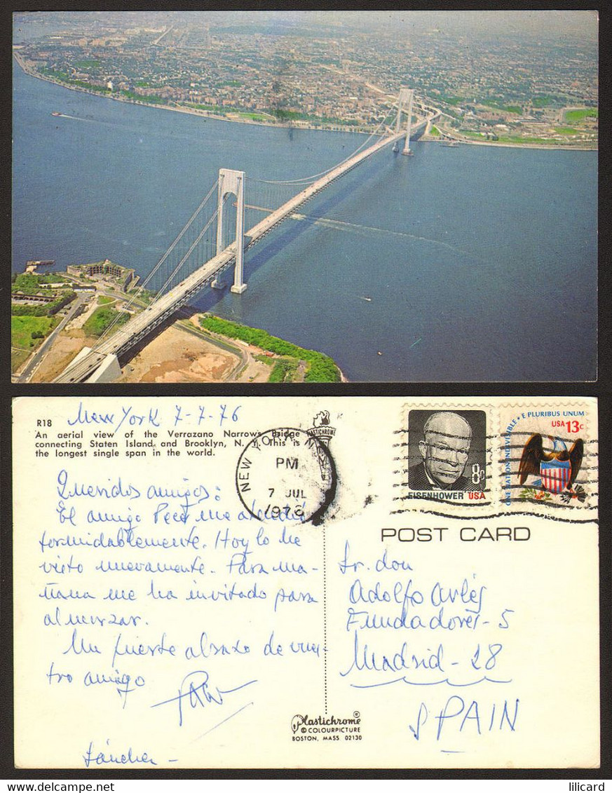 USA New York Verrazano Narrows Bridge Nice Stamp #12873 - Brooklyn