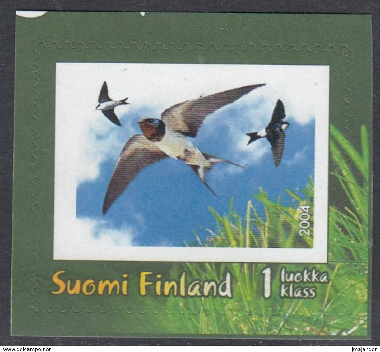 Finland 2004 - Birds: Barn Swallow & Common House Martin - Self-adhesive Mi 1704 ** MNH - Unused Stamps