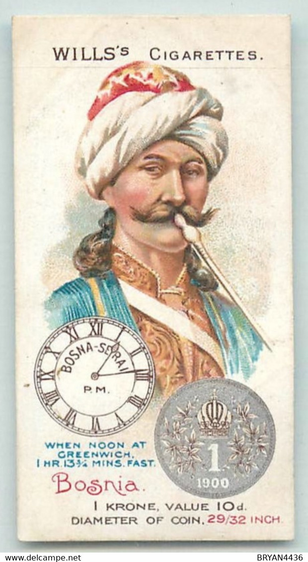 CARTE CIGARETTES  WILLS - TIME & MONEY In Different Countries - " BOSNIA - BOSNIE " - TRES BON ETAT - Wills